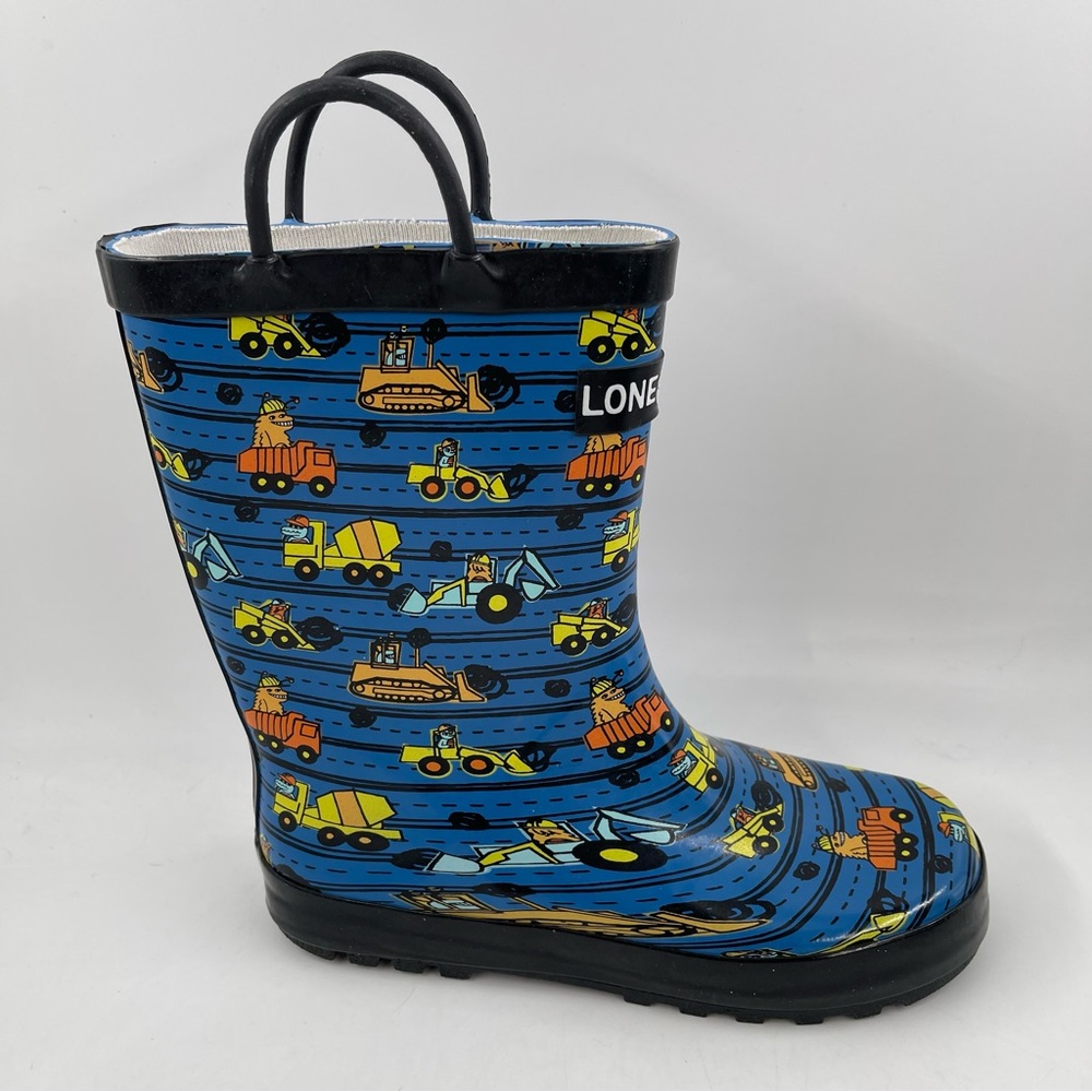 NEW! Lone Cone Boys Construction Monsters Multicolor Truck Rain Boots - Size 3 Y